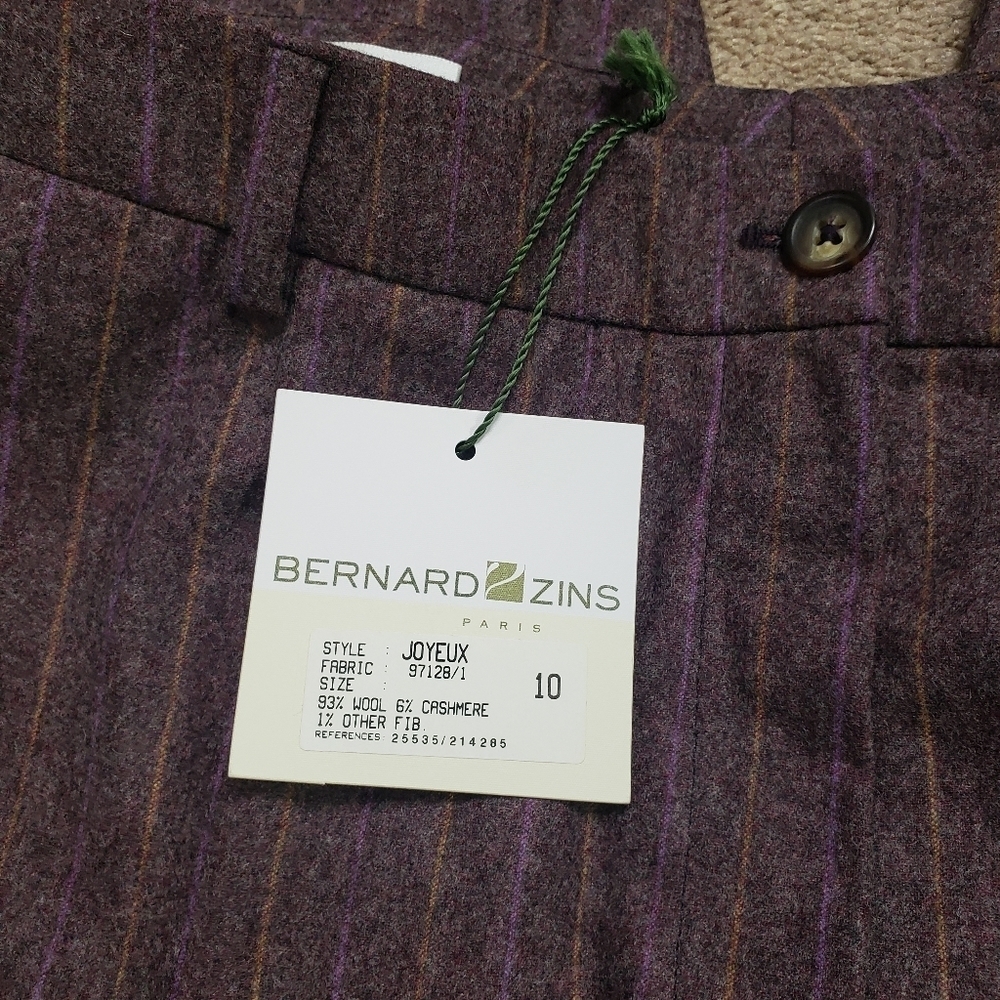 Bernard Zins Paris NWT Joyeux wool cashmere wide leg pant size 10 - Picture 10 of 12